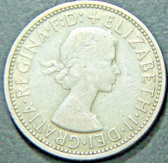 1963 Silver TWO Shilling Florin TWO BOB Queen Elizabeth II Very Nice 2