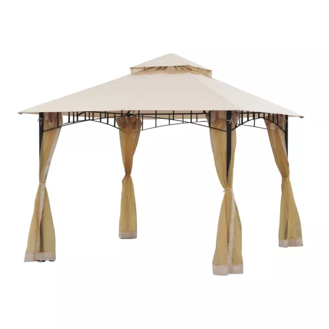 Double-tier 10ft×10ft Gazebo Shelter Canopy Outdoor Garden Patio