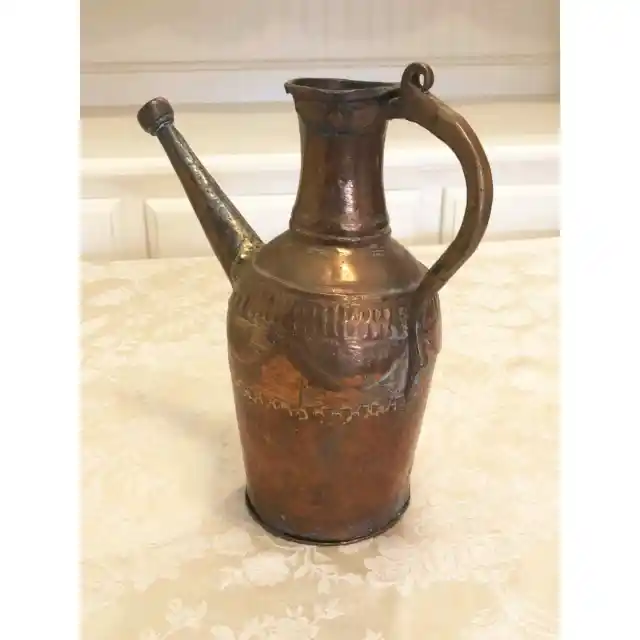 Aged Forged Solid Copper Pitcher Handles Vintage Copper Kettle