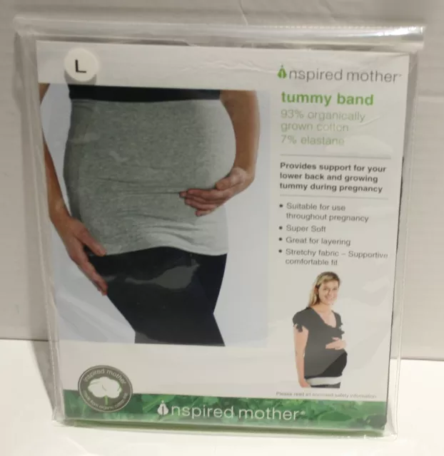 Inspired Mother LARGE BLACK Stretchy Pregnancy Support Tummy Band for Layering