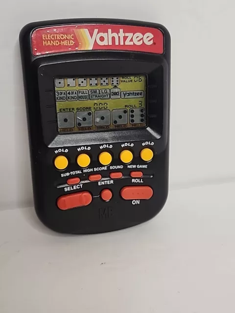 1995 Milton Bradley Yahtzee 4511 Black Electronic Hand-Held Portable Game Tested