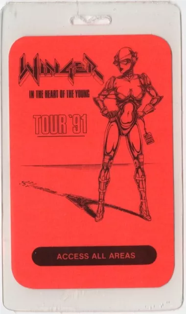 Winger 1991 Heart of the Young concert tour All Access Laminated Backstage Pass