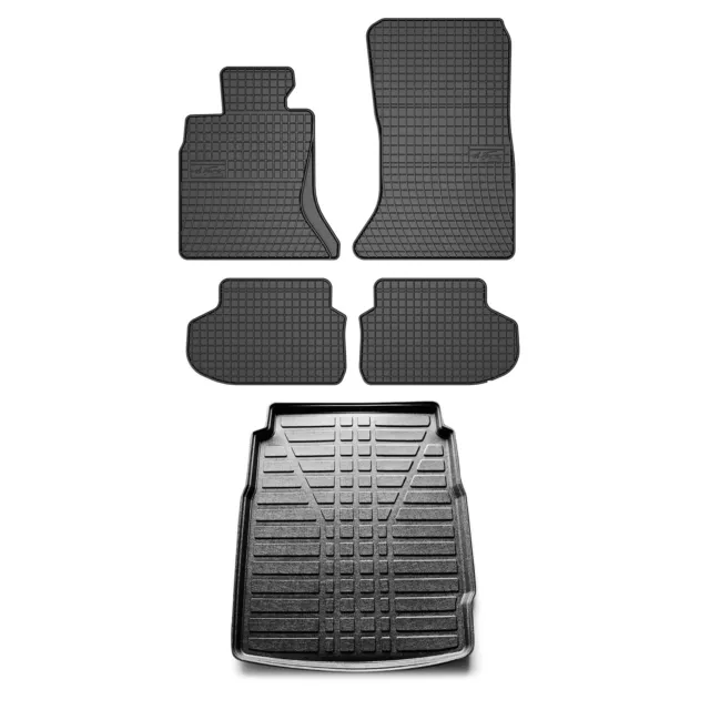 Floor Mats Cargo Liner Set for BMW 5 Series F10 Sedan 2010-2016 All-Weather TPE