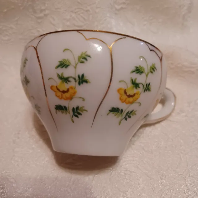 Noritake Japan Porcelain Teacup Yellow Flower Bone China 1950's (B2)