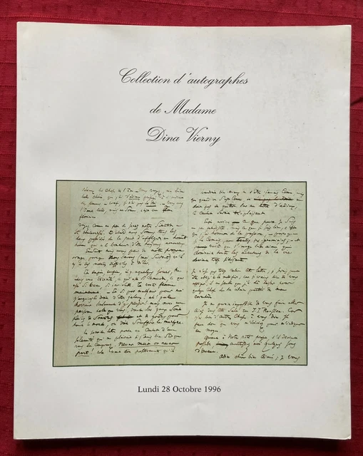 Collection d'autographes de Mme Dina VIERNY [catalogue vente Drouot] (1996)