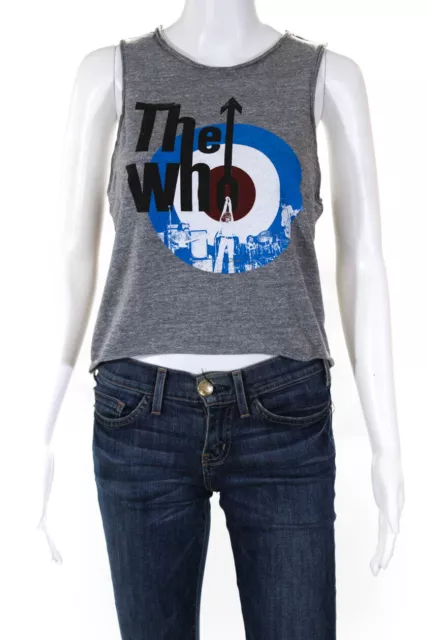 Chaser Womens The Who Target Logo Tank - Streaky Grey Size XS