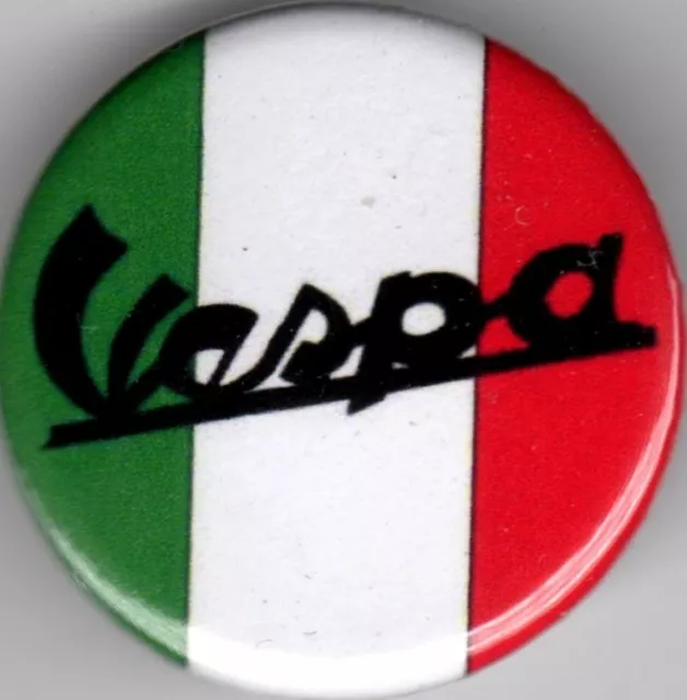 VESPA Pin Button Badge 25mm - Piaggio Primavera Italia V90 50 PK PX RALLY GT GTS