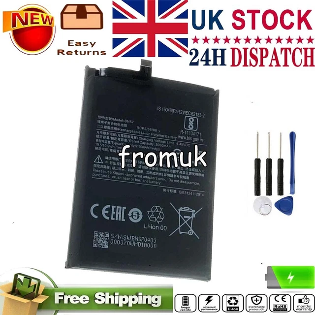 Batterie De Rechange Fuworance 5160mAh 3.87V - Compatible Xiaomi Poco X3 NFC - Avec Outils