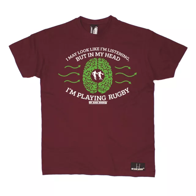 In My Head Im Playing Rugby T-SHIRT Ball Beer Rugger Union birthday fashion gift