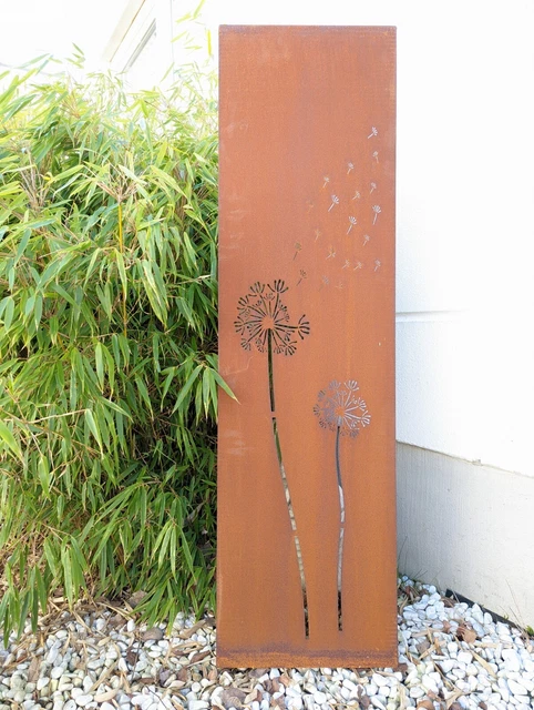 Zen Man Edelrost Sichtschutzwand Aus Metall – 1 Mm Stark, Handarbeit, Maße B75 X H150 Cm