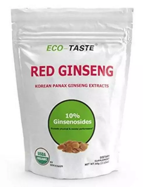 Organic Red Ginseng Root Extract Powder-Korean Panax, 10% Ginsenosides,