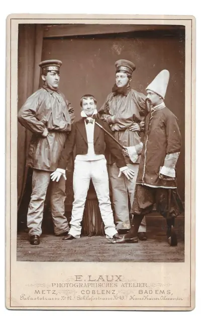 CDV Foto ca 1877- 1880 Militärakademie Metz Theatervorstellung Kadetten E. LAUX
