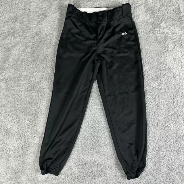 Adidas Youth Baseball Softball Pants Size XL Black Solid Snaps Zippers