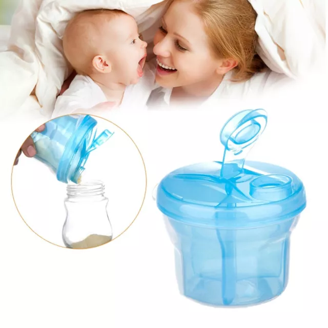 3 Grid Infant Baby Milk Powder Dispenser Portable Snack Pot Storage Containers