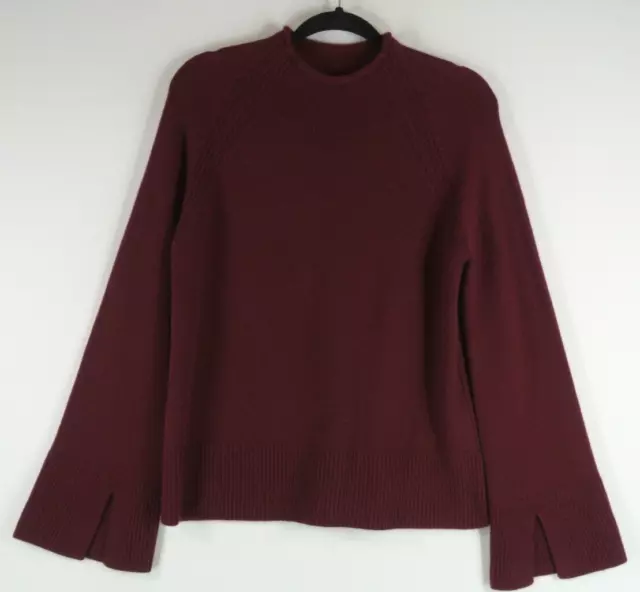 NEW Theory Karinella Cashmere Sweater In Dark Red size M #S6213 3