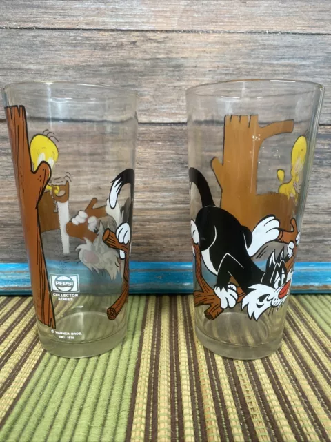 Vintage 1976 Looney Tunes Sylvester and Tweety Bird Pepsi Collector Series Glass 3