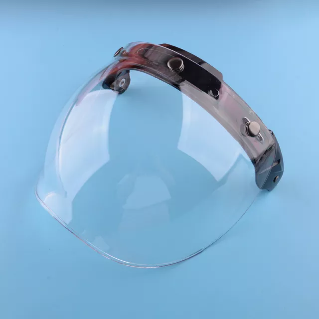 3-Snap Motorcycle Vintage Helmet Bubble Visor Flip Up Face Shield Lens dcx
