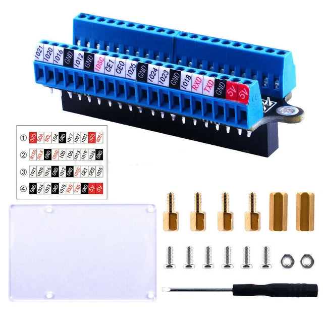Mini Terminal Hat Expansion Breakout Board For Raspberry Pi 4B/3B+/3B/2B/Zero