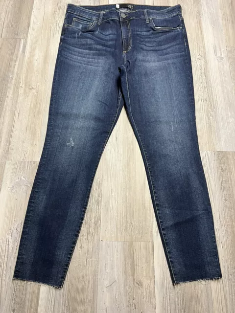 Kut from the Kloth Connie Ankle Skinny Fray Hem High Rise Jeans Size 16