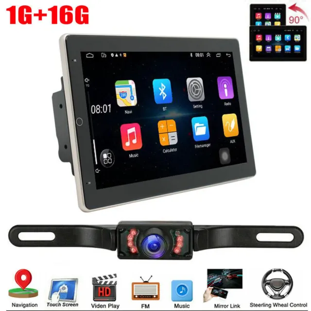 Double 2DIN Rotatable 10.1'' Android 11.0 Touch Screen Car Stereo Radio GPS Wifi