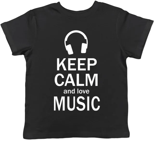Keep Calm and Love Music Childrens Kids Boys Girls Tee T-Shirt