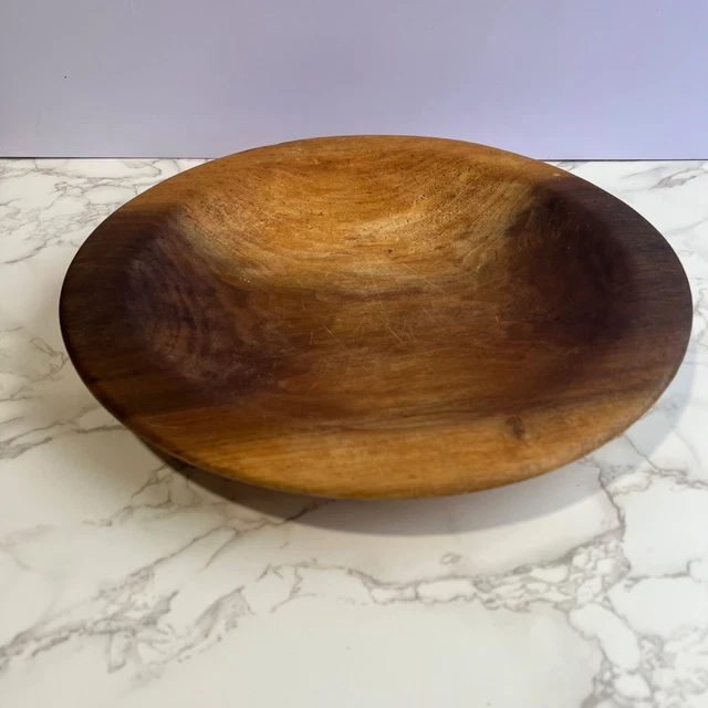 Vintage Handmade Wooden Dough Bowl 12"
