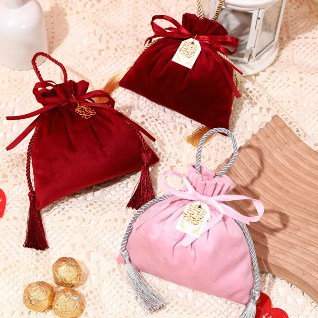 2 piezas Candy Pouches Bow Añadir ambiente boda embalaje de regalo