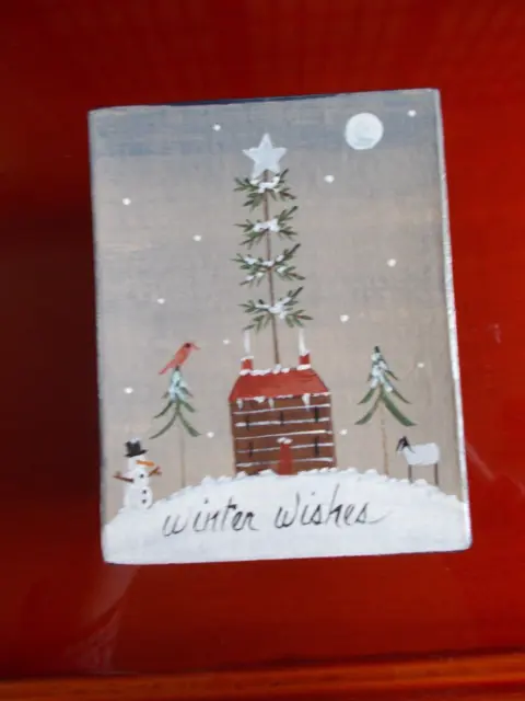 Liberty Hill Winter Wishes Box Fuera de imprenta Nlm Lunas Estrellas Cabina Snowman Ovejas Cardinal