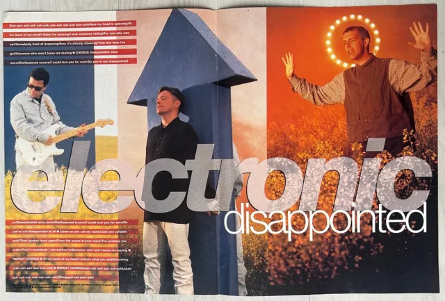 ELECTRONIC - 1992 centrefold lyric poster PET SHOP BOYS NEW ORDER JOHNNY MARR