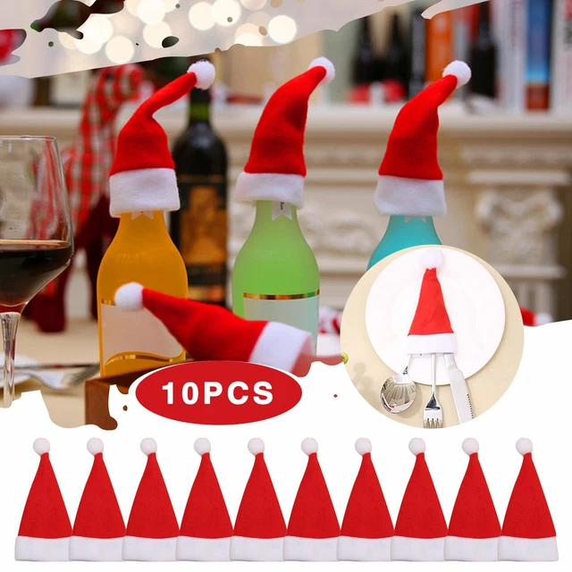 10 pz cappello natalizio rosso set posate natalizie mini cappello natalizio fantastico