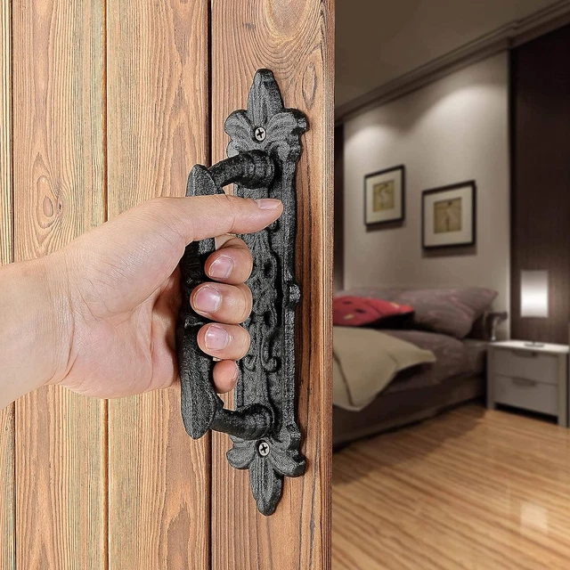 Heavy Duty Sliding Barn Door Handle,2 Packs 8.46"Cast Iron Handles,Dark