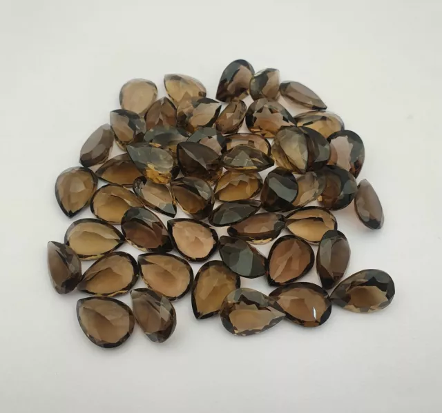 Natural Smoky Quartz Pear Cut Loose Gemstone Lot 10 Pcs 13*18 MM 100 CT