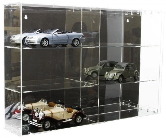 VITRINE MINIATURE DE voiture SORA 118 module avec paroi arrière réfléchissante pour 6 modèles