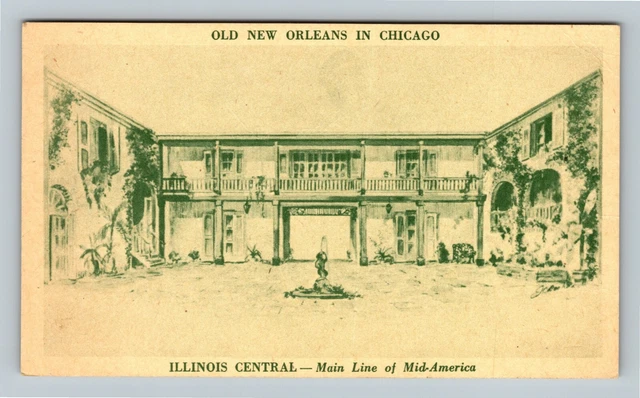 Chicago IL, Railroad Fair, Exhibit Old New Orleans, Illinois Vintage Postcard