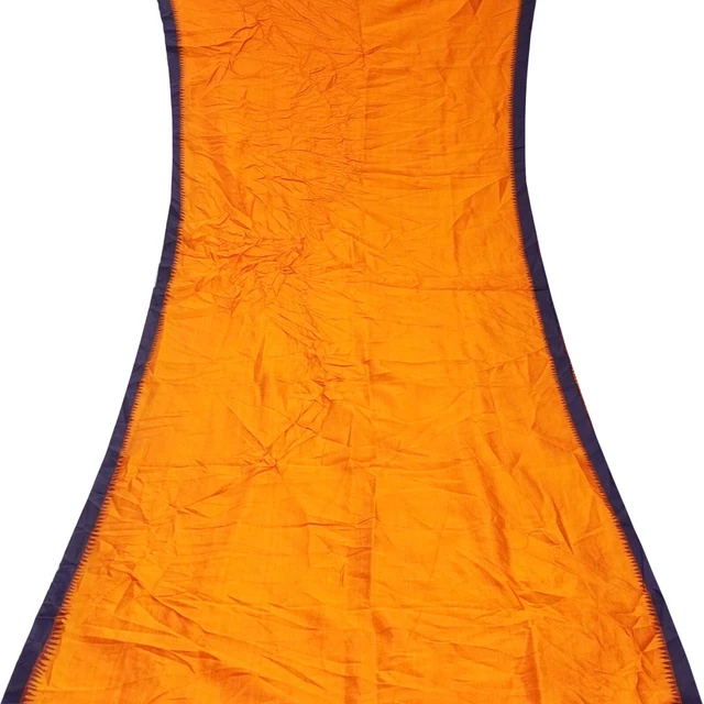 Vintage Rouille 100% Soie Pure Artisanal Sari Vestige 2.7m Tissu pour