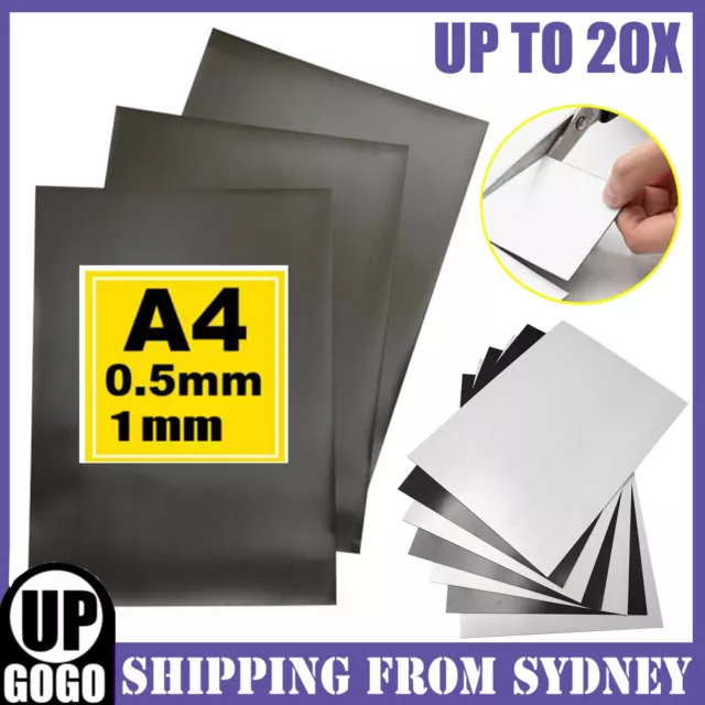 1-10x A4 Magnetic Magnet Sheets Adhesive Front School Wedding Office 1mm/0.5mm
