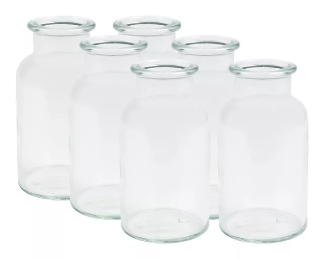 6x Mini Vasen Rund Glasfläschchen Dekoflaschen Blumenvase Väschen Vase Typ300