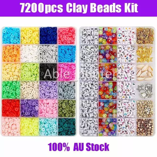 7200 Pcs Bracelet Making Kit, 20 Neutral Colors 6mm Flat Polymer Clay Beads  Kit for Bracelets Jewelry Making -  Norway