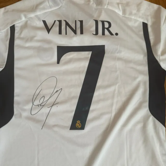 Camiseta Vinicius Jr  Real Madrid Firmada Handsigned Signed Trikot Vini COA