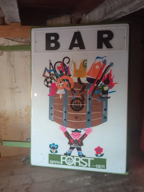 Insegna  birra  Forst beer bar pubblicitaria luminosa vintage anni 70