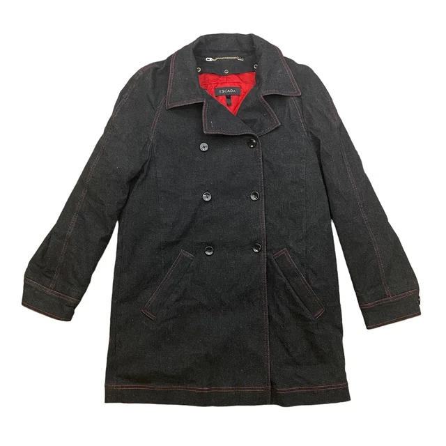 ESCADA Vintage Double-Breasted Women's Size 36 Denim Coat Jacket Made in Germany