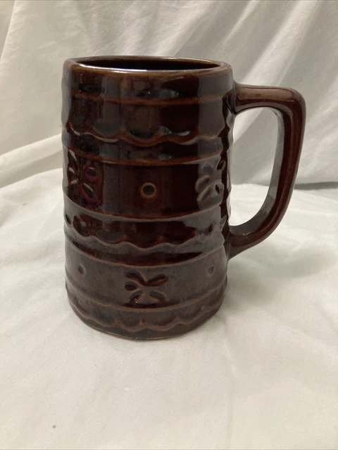 Vintage Marcrest Stoneware Pottery Daisy Dot Brown Mug 16 OZ Stein Tankard USA Vintage Marcrest Stoneware Pottery Daisy Dot Brown Mug 16 OZ Stein Tankard USA