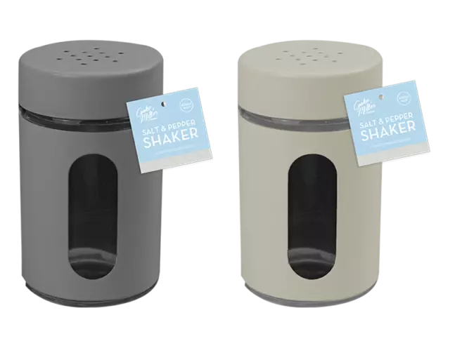 Salt And Pepper Shakers Pots Set Glass Dispensers Cruet Jars Metal Cover Lid UK