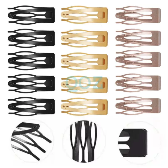 10-30x Double grip Hair Clips Metal Snap Barrettes Hair Styling Tool Women Girls