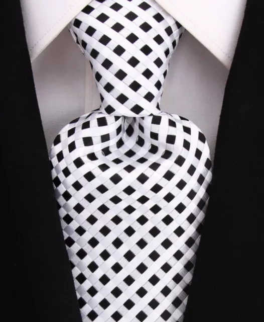 Scott Allan Men's Black & White Checkered Necktie