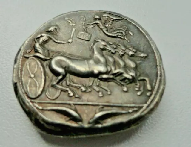 Ripro Moneta  Greca Romana Siracusa Sicilia Syracose Tetradrachm Quadriga Grecia