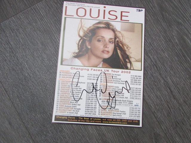 Louise Redknapp ex Eternal Member Hand SIGNED 2002 Changing Faces UK Tour Flyer