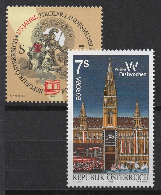 Austria 1998 Sc# 1760+1761 Mint MNH Tyrol museum, EUROPA Vienna festival stamps