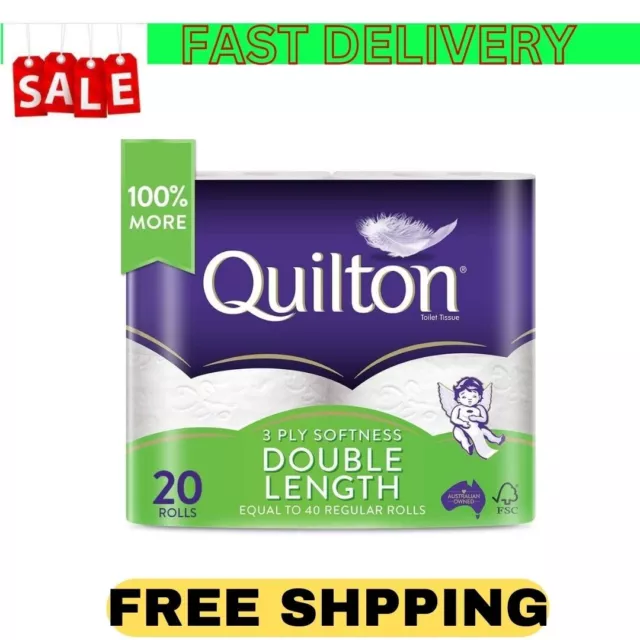 Quilton 3 Ply Double Length Toilet Tissue (360 Sheets per Roll, 11cm x 10cm), Pa