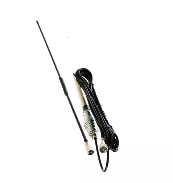 AT870 FIBREGLASS BLK UHF 6DBi ANTENNA+5M CABLE+FOR UNIDEN ORICOM ICOM GME